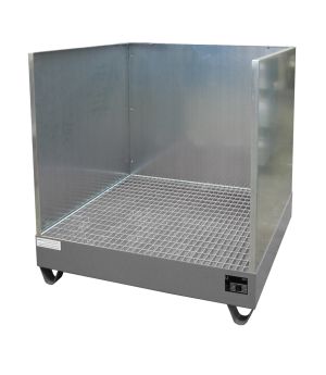 Auffangwanne 216 l, 1220×1210×1285 mm, Stahl lackiert, mit G