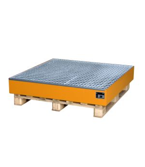 Auffangwanne 216 l, 1200×1200×185 mm, Stahl lackiert, mit Gi