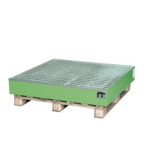 Auffangwanne 216 l, 1200×1200×185 mm, Stahl lackiert, mit Gi