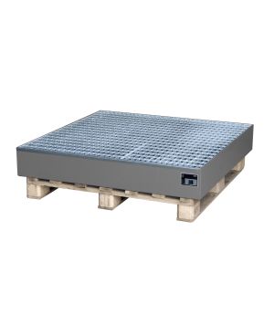 Auffangwanne 216 l, 1200×1200×185 mm, Stahl lackiert, mit Gi