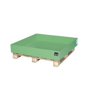 Auffangwanne 230 l, 1200×1200×185 mm, Stahl lackiert, RAL 60