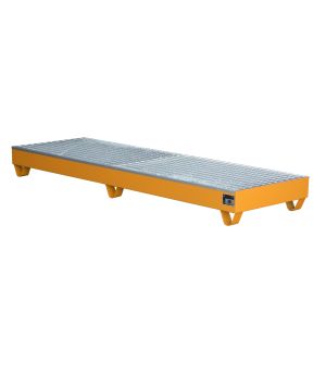 Auffangwanne 222 l, 2400×800×250 mm, Stahl lackiert, mit Git