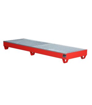 Auffangwanne 222 l, 2400×800×250 mm, Stahl lackiert, mit Git