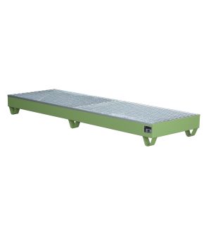 Auffangwanne 222 l, 2400×800×250 mm, Stahl lackiert, mit Git