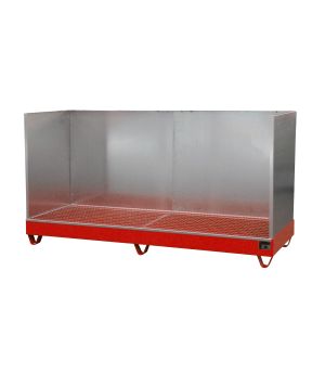 Auffangwanne 222 l, 2420×815×1250 mm, Stahl lackiert, mit Gi