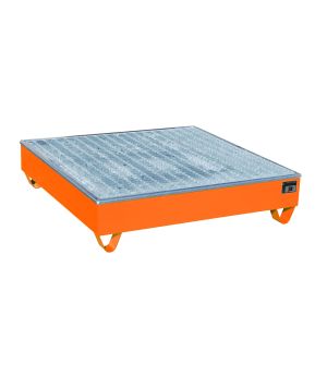 Auffangwanne 204 l, 1215×1215×290 mm, Stahl lackiert, mit Gi