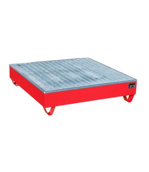 Auffangwanne 204 l, 1215×1215×290 mm, Stahl lackiert, mit Gi