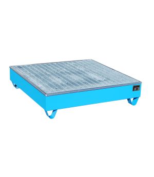 Auffangwanne 204 l, 1215×1215×290 mm, Stahl lackiert, mit Gi