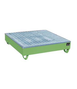 Auffangwanne 204 l, 1215×1215×290 mm, Stahl lackiert, mit Gi