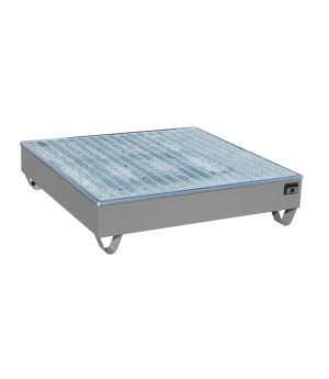 Auffangwanne 204 l, 1215×1215×290 mm, Stahl lackiert, mit Gi