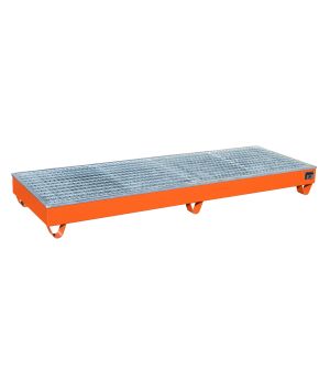 Auffangwanne 203 l, 2415×815×255 mm, Stahl lackiert, mit Git