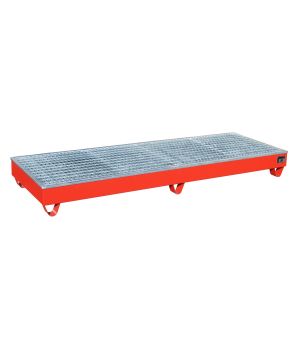 Auffangwanne 203 l, 2415×815×255 mm, Stahl lackiert, mit Git