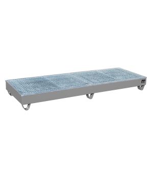 Auffangwanne 203 l, 2415×815×255 mm, Stahl lackiert, mit Git