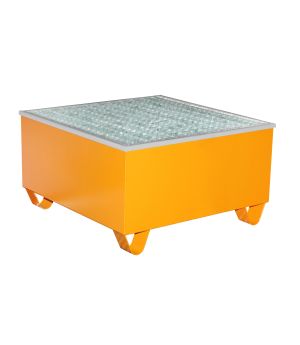 Auffangwanne 200 l, 815×815×470 mm, Stahl lackiert, mit Gitt
