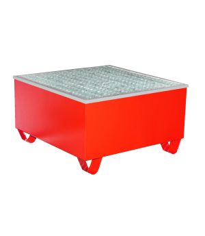 Auffangwanne 200 l, 815×815×470 mm, Stahl lackiert, mit Gitt