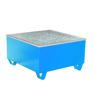 Auffangwanne 200 l, 815×815×470 mm, Stahl lackiert, mit Gitt