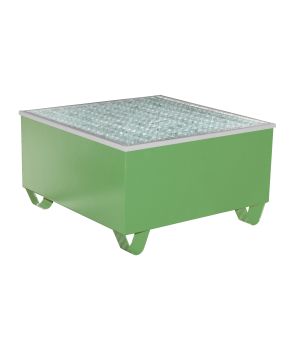 Auffangwanne 200 l, 815×815×470 mm, Stahl lackiert, mit Gitt