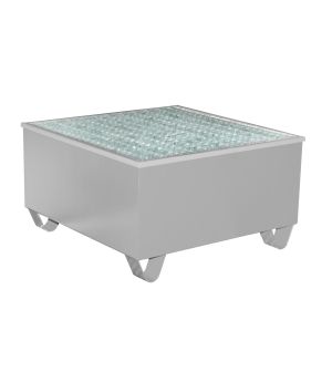 Auffangwanne 200 l, 815×815×470 mm, Stahl lackiert, mit Gitt