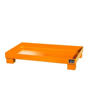 Auffangwanne 74 l, 1300×800×195 mm, Stahl lackiert, RAL 2000