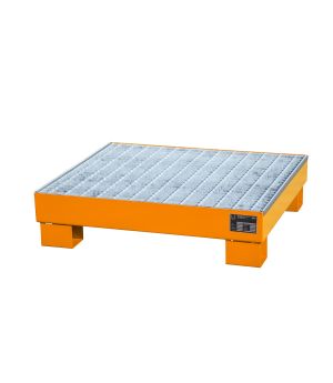 Auffangwanne 61 l, 910×800×225 mm, Stahl lackiert, mit Gitte