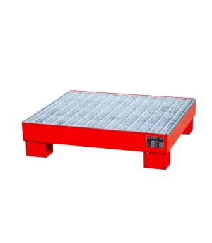 Auffangwanne 61 l, 910×800×225 mm, Stahl lackiert, mit Gitte