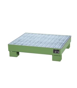 Auffangwanne 61 l, 910×800×225 mm, Stahl lackiert, mit Gitte