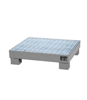 Auffangwanne 61 l, 910×800×225 mm, Stahl lackiert, mit Gitte