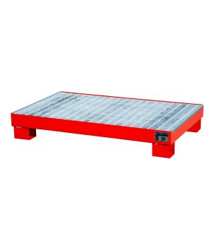 Auffangwanne 63 l, 1310×800×200 mm, Stahl lackiert, mit Gitt