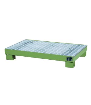 Auffangwanne 63 l, 1310×800×200 mm, Stahl lackiert, mit Gitt