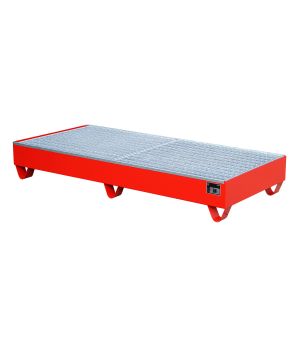 Auffangwanne 202 l, 1800×800×275 mm, Stahl lackiert, mit Git