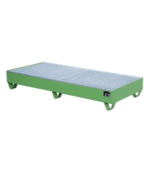 Auffangwanne 202 l, 1800×800×275 mm, Stahl lackiert, mit Git