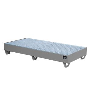 Auffangwanne 202 l, 1800×800×275 mm, Stahl lackiert, mit Git