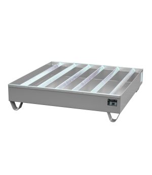 Auffangwanne 230 l, 1200×1200×285 mm, Stahl lackiert, RAL 70