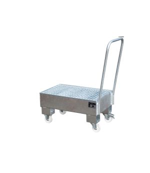 Auffangwanne 61 l, 500×940×1075 mm, Stahl feuerverzinkt, mit