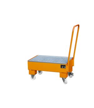 Auffangwanne 61 l, 500×940×1075 mm, Stahl lackiert, mit Gitt