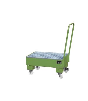 Auffangwanne 61 l, 500×940×1075 mm, Stahl lackiert, mit Gitt