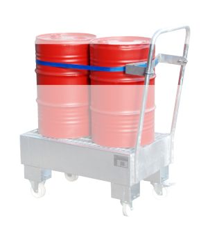 Fasshalterung mit Spanngurt für 2 x 60 Liter Fässer