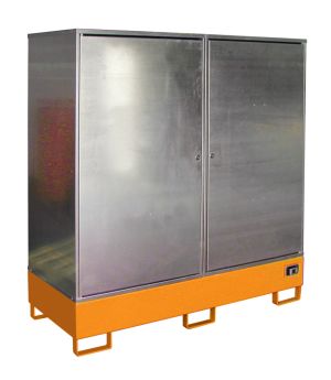 Gefahrstoffdepot 208 l Auffangvolumen, 1680×690×1780 mm, für