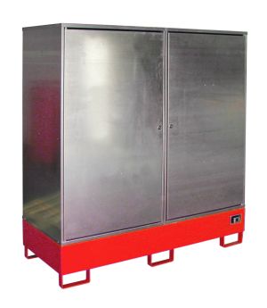 Gefahrstoffdepot 208 l Auffangvolumen, 1680×690×1780 mm, für