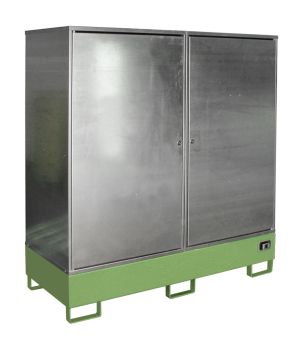 Gefahrstoffdepot 208 l Auffangvolumen, 1680×690×1780 mm, für