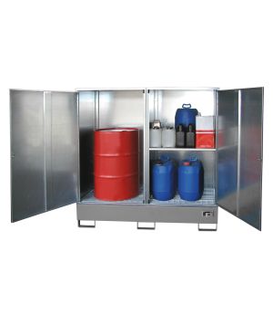 Gefahrstoffdepot 208 l Auffangvolumen, 1680×690×1780 mm, für