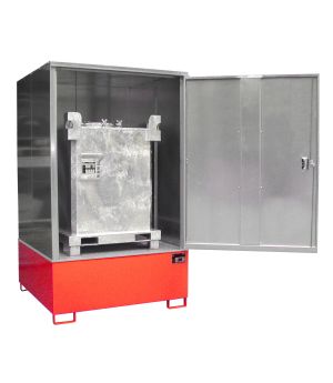 Gefahrstoffdepot 1000 l Auffangvolumen, 1475×1460×2410 mm