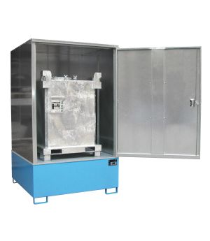 Gefahrstoffdepot 1000 l Auffangvolumen, 1475×1460×2410 mm