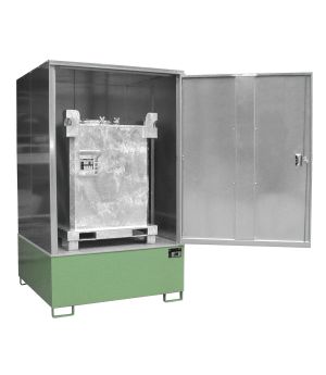 Gefahrstoffdepot 1000 l Auffangvolumen, 1475×1460×2410 mm