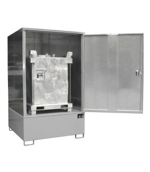 Gefahrstoffdepot 1000 l Auffangvolumen, 1475×1460×2410 mm