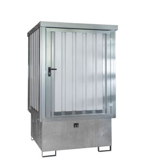 Gefahrstoffdepot 1000 l Auffangvolumen, 1535×1590×2470 mm