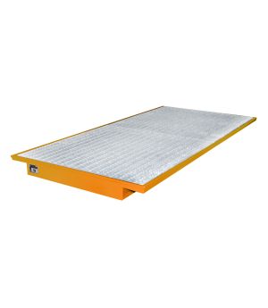 Regalwanne 233 l, 2650×1250×130 mm, Stahl lackiert, mit Gitt
