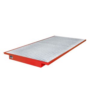 Regalwanne 233 l, 2650×1250×130 mm, Stahl lackiert, mit Gitt