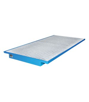 Regalwanne 233 l, 2650×1250×130 mm, Stahl lackiert, mit Gitt
