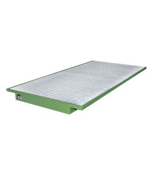 Regalwanne 233 l, 2650×1250×130 mm, Stahl lackiert, mit Gitt